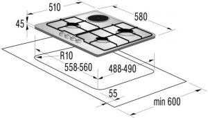 Варочная поверхность GORENJE G 6 N 50 BX