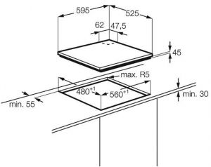 Варочная поверхность ELECTROLUX EGU 56648 LX
