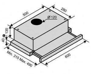 Вытяжка VENTOLUX GARDA 60 CREMA (620)
