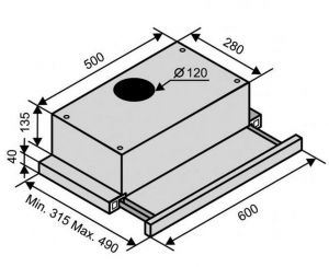 Вытяжка VENTOLUX GARDA 60 WH (620)