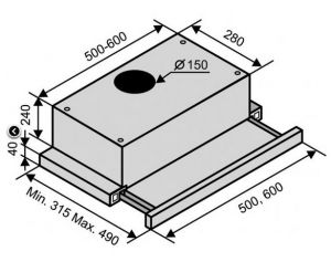 Вытяжка VENTOLUX GARDA 50 BK (750) IT