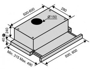 Вытяжка VENTOLUX GARDA 60 WH (750) IT