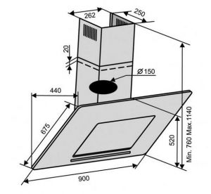 Вытяжка VENTOLUX MIRROR 90 WH ESGM